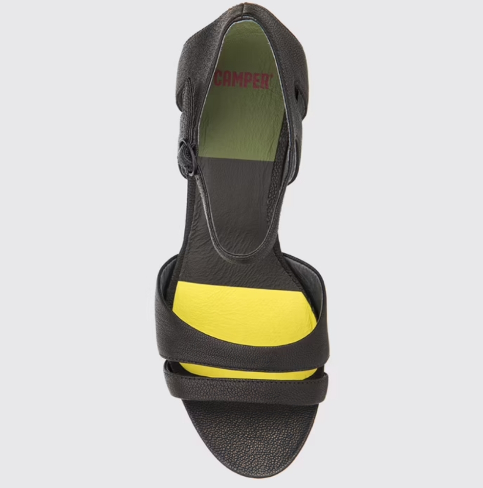 Camper Black Sandals with Green Insole - Picture 3 of 9